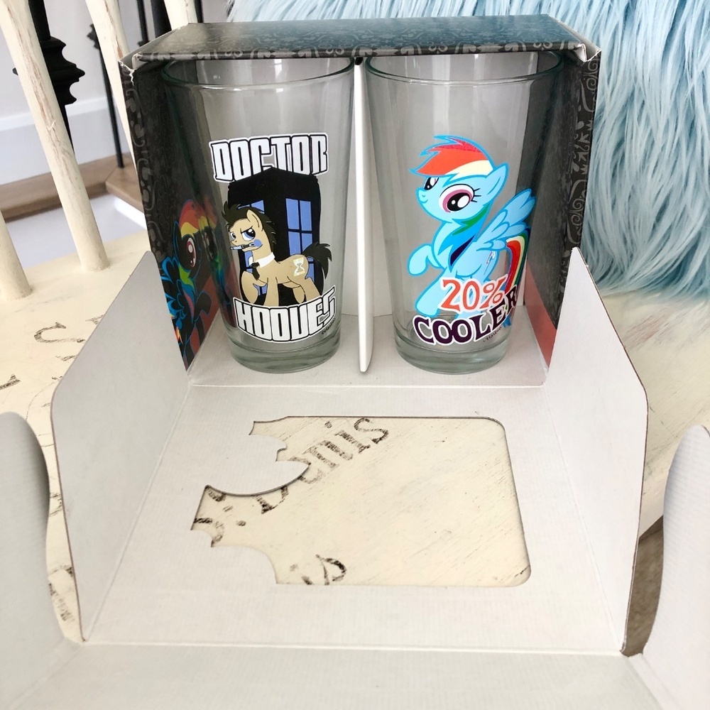 MY LITTLE PONY - MLP, 2013, HMV Exclusive, Pint Glass 2-Pack, NEW In Box - Picture 5 of 8